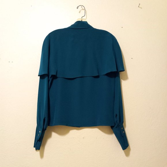 Vintage Silk Cape/Trench Blouse - Picture 6 of 16